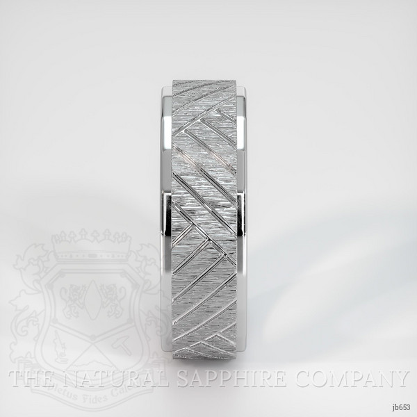 18K White Gold Men's Plain Band