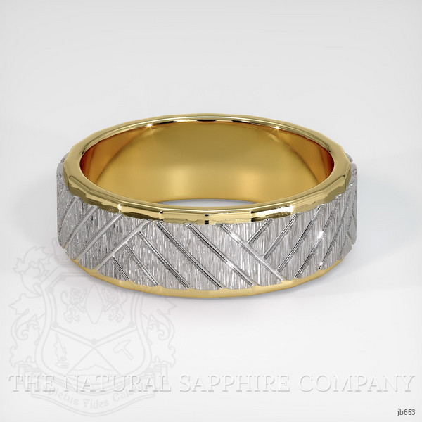 18K White & Yellow Men's Plain Band