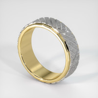 18K White & Yellow Men's Plain Band Image