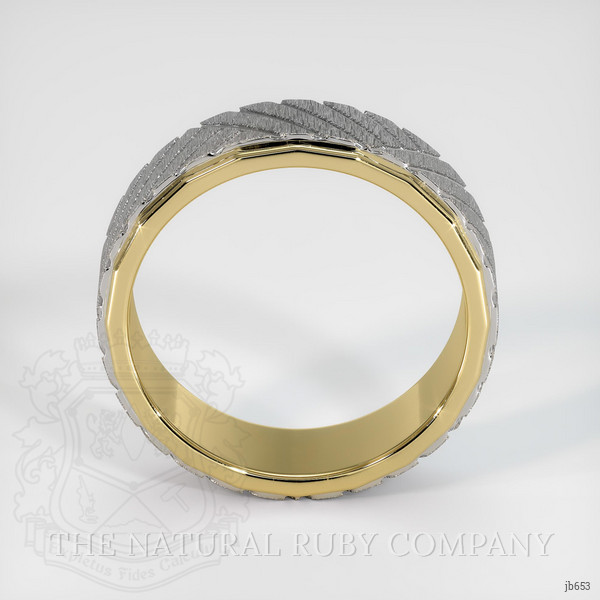 18K White & Yellow Men's Plain Band