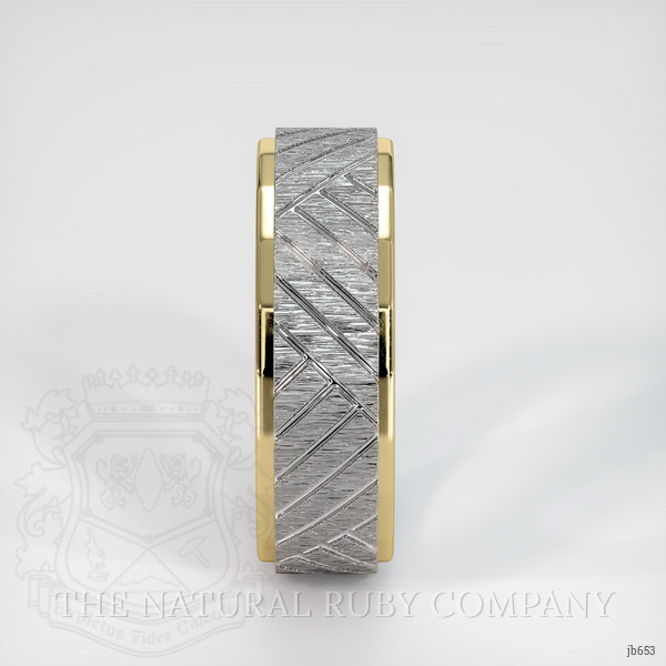 18K White & Yellow Men's Plain Band