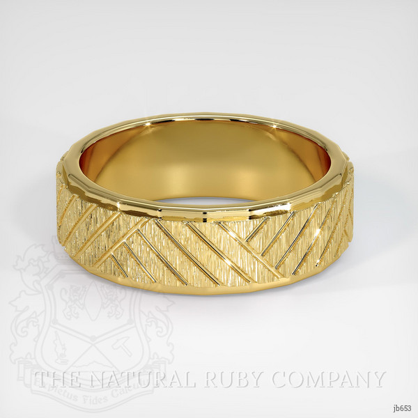 18K Yellow Gold Men's Plain Band
