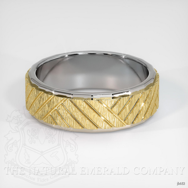 18K Yellow & White Men's Plain Band