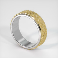 18K Yellow & White Men's Plain Band Image