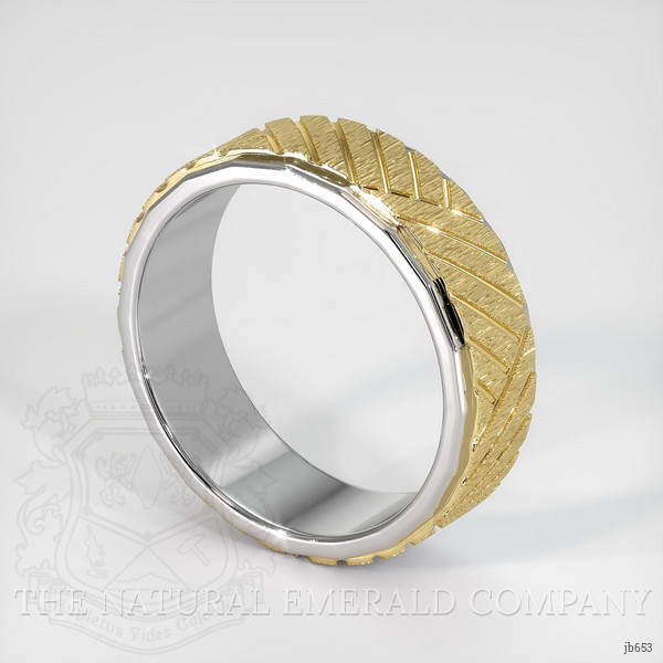 18K Yellow & White Men's Plain Band