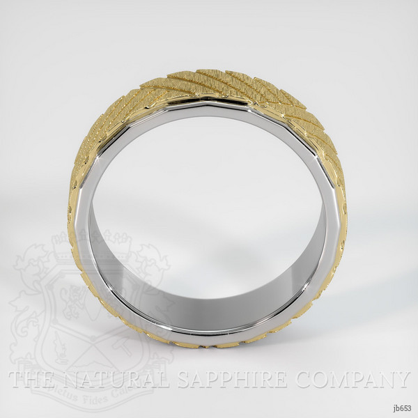 18K Yellow & White Men's Plain Band