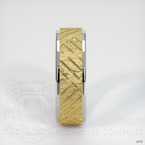 18K Yellow & White Men's Plain Band