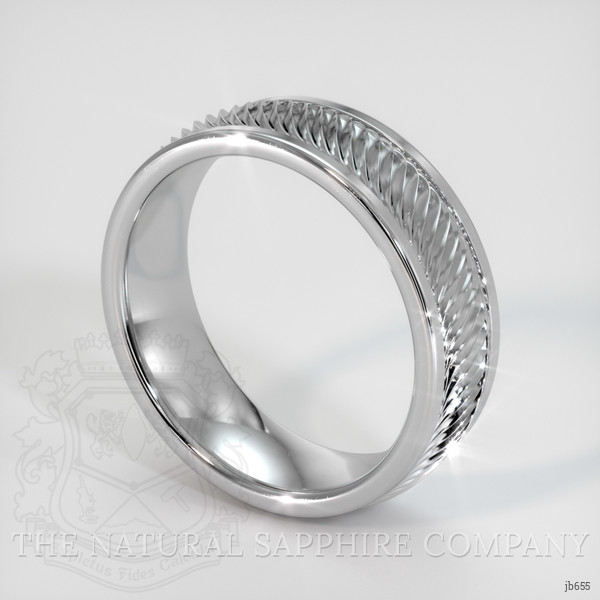 14K White Gold Men's Plain Band