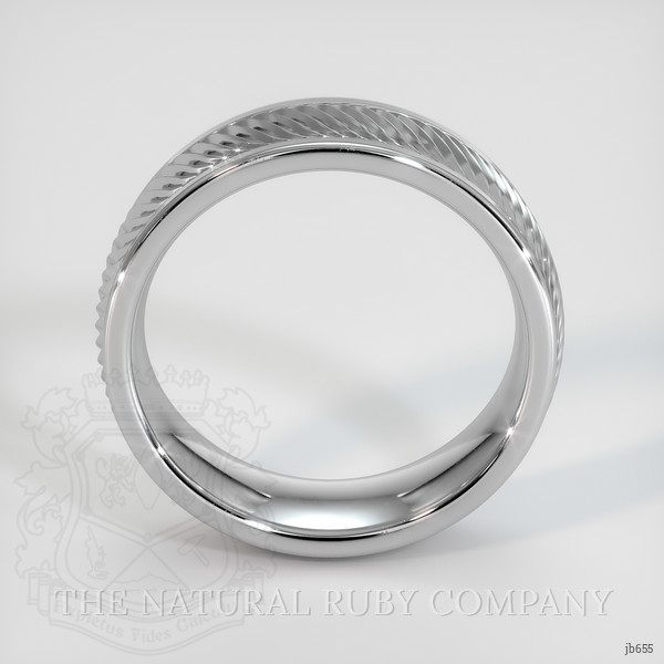 14K White Gold Men's Plain Band