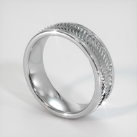 18K White Gold Men's Plain Band Image