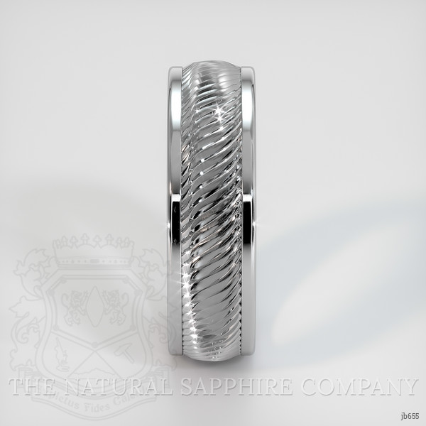 18K White Gold Men's Plain Band