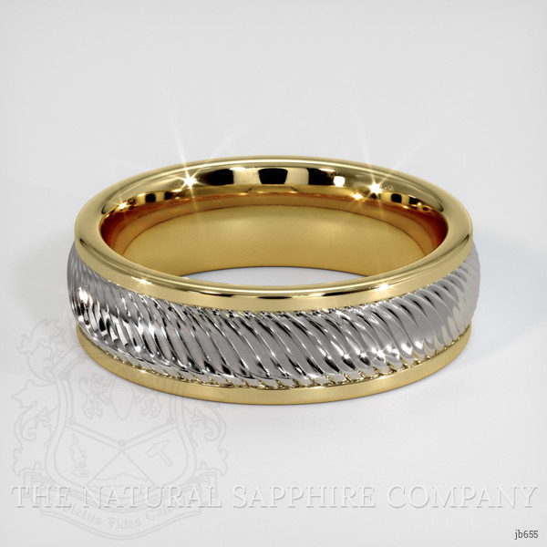14K White & Yellow Men's Plain Band