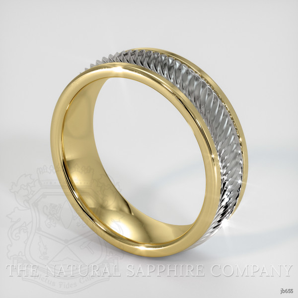 18K White & Yellow Men's Plain Band