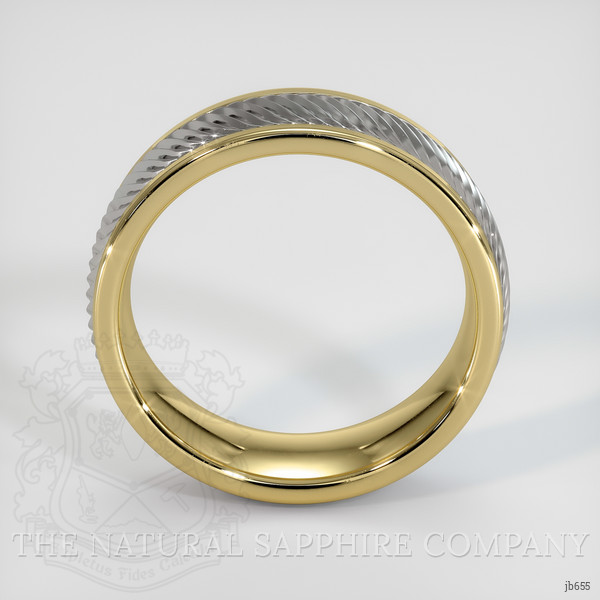 18K White & Yellow Men's Plain Band