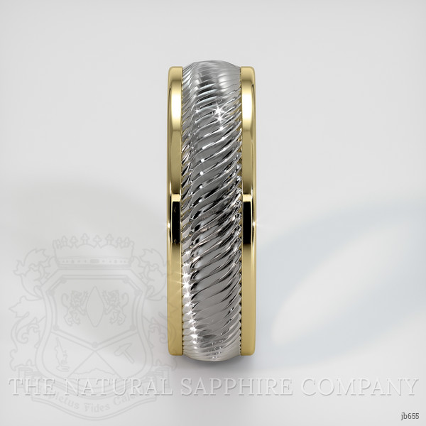 18K White & Yellow Men's Plain Band