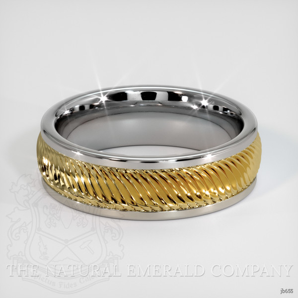 14K Yellow & White Men's Plain Band