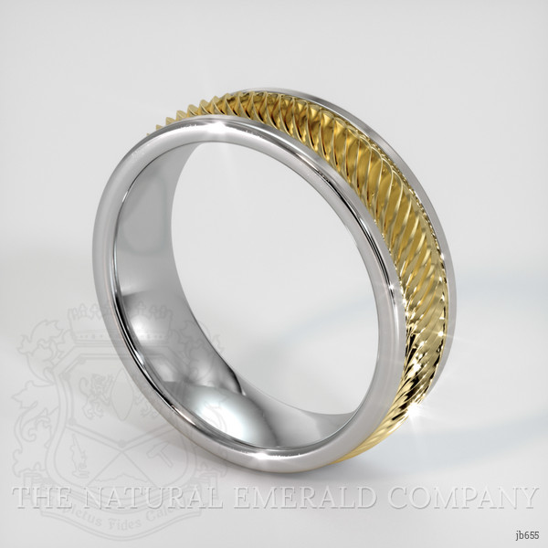 14K Yellow & White Men's Plain Band