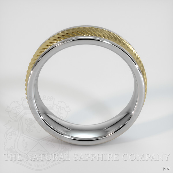 14K Yellow & White Men's Plain Band