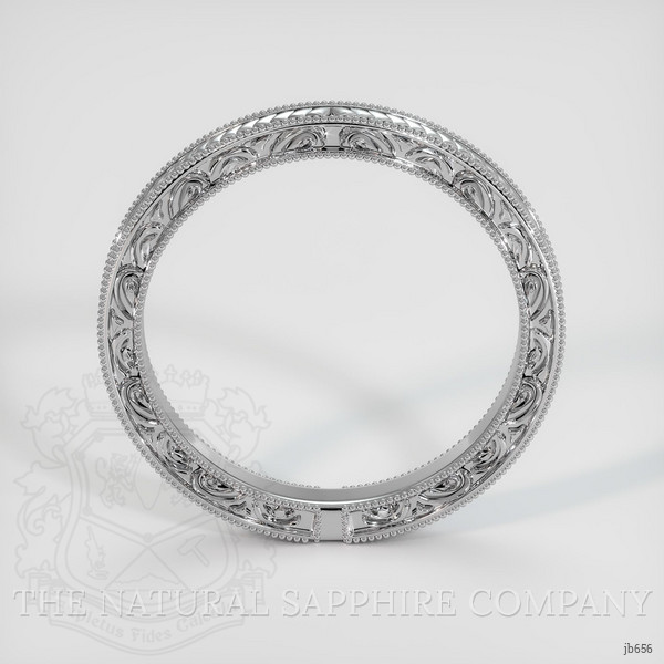 14K White Gold Antique Style Plain Band