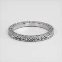18K White Gold Antique Style Plain Band Video