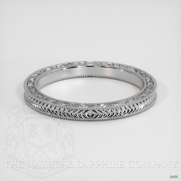 18K White Gold Antique Style Plain Band