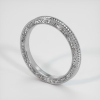 18K White Gold Antique Style Plain Band Image