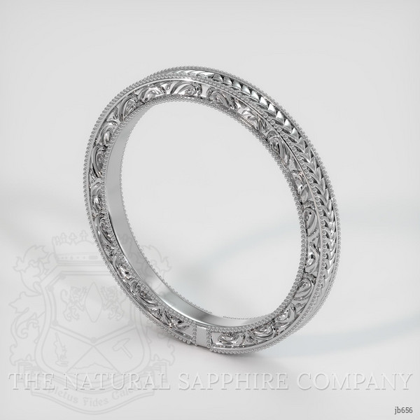 18K White Gold Antique Style Plain Band