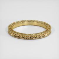 14K Yellow Gold Antique Style Plain Band Video