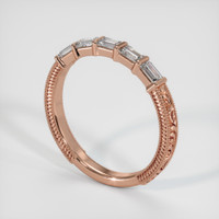 14K Rose Gold Diamond Antique Style Wedding Band Image