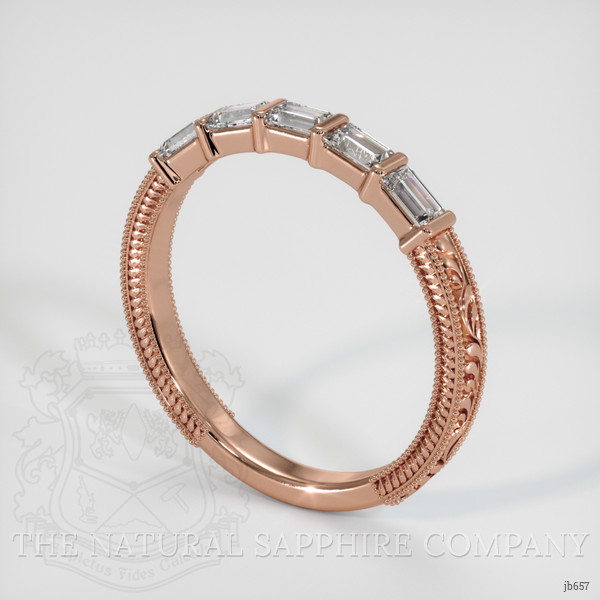 14K Rose Gold Diamond Antique Style Wedding Band