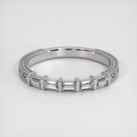 14K White Gold Diamond Antique Style Wedding Band Video