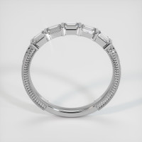 14K White Gold Diamond Antique Style Wedding Band Image