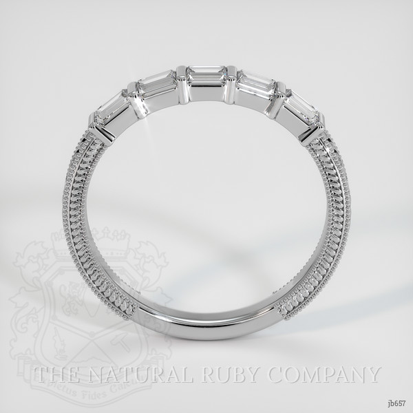 14K White Gold Diamond Antique Style Wedding Band