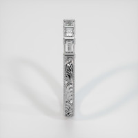 14K White Gold Diamond Antique Style Wedding Band Image