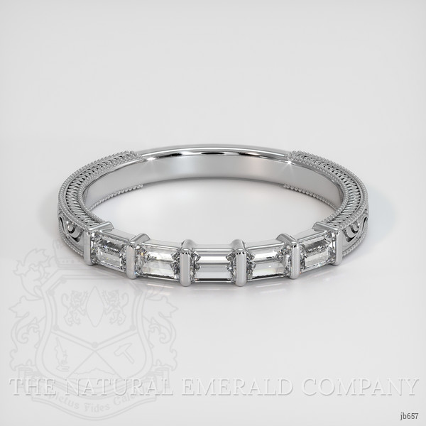 18K White Gold Diamond Antique Style Wedding Band