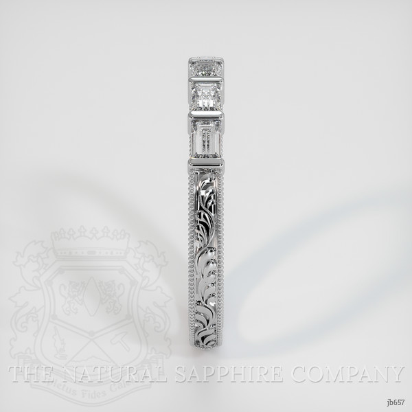 18K White Gold Diamond Antique Style Wedding Band