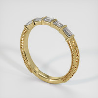 14K Yellow Gold Diamond Antique Style Wedding Band Image