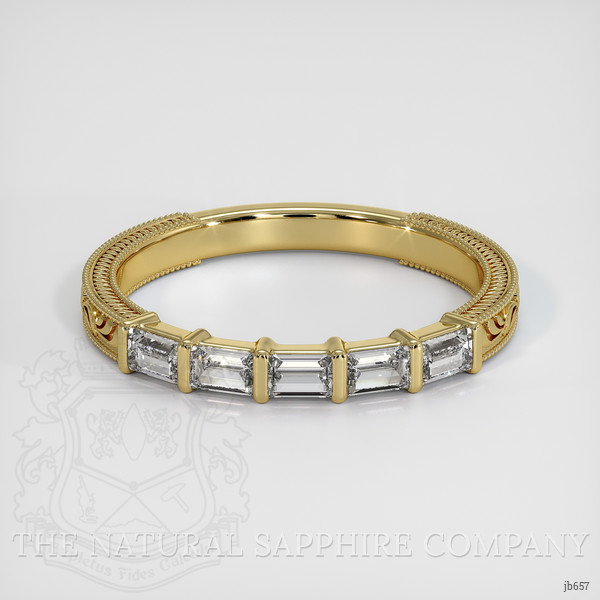 18K Yellow Gold Diamond Antique Style Wedding Band