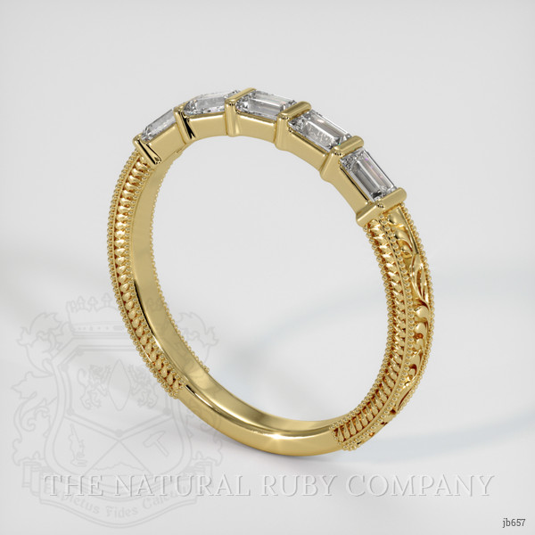 18K Yellow Gold Diamond Antique Style Wedding Band