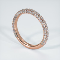 14K Rose Gold Diamond Pave Wedding Band Image