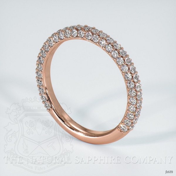 14K Rose Gold Diamond Pave Wedding Band