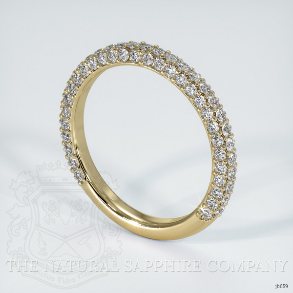 18K Yellow Gold Diamond Pave Wedding Band