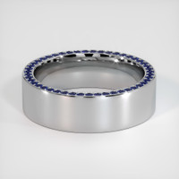 Platinum 950 Blue Sapphire Men's Wedding Band Video