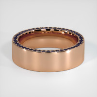 14K Rose Gold Blue Sapphire Men's Wedding Band Video