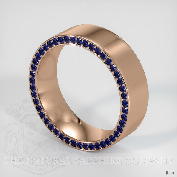 14K Rose Gold Blue Sapphire Men's Wedding Band