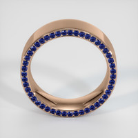 14K Rose Gold Blue Sapphire Men's Wedding Band Image