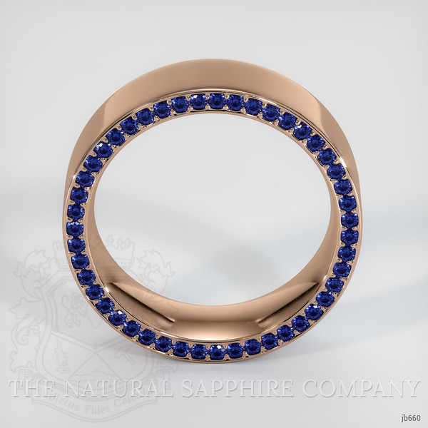 14K Rose Gold Blue Sapphire Men's Wedding Band
