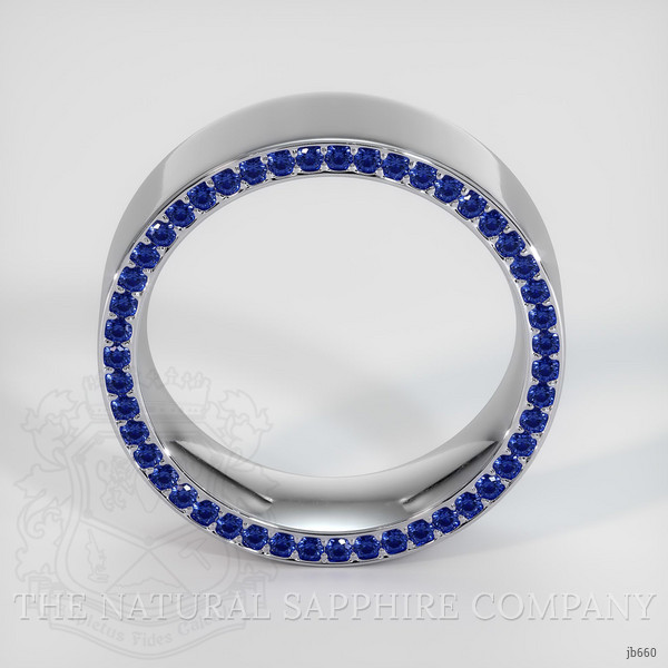 18K White Gold Blue Sapphire Men's Wedding Band