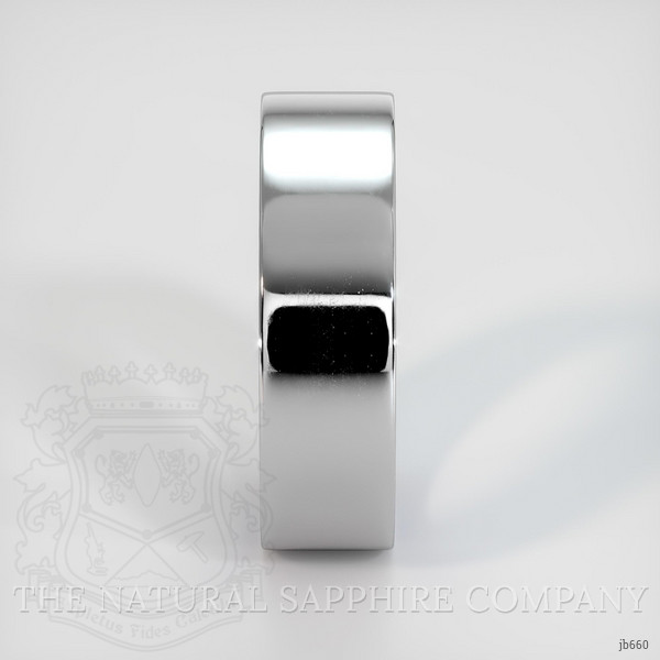 18K White Gold Blue Sapphire Men's Wedding Band