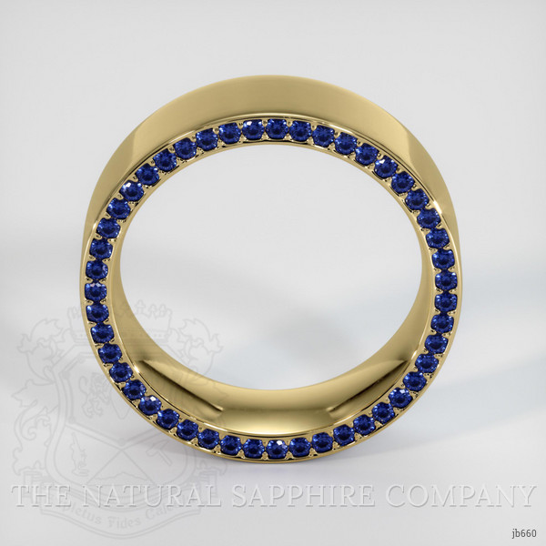 14K Yellow Gold Blue Sapphire Men's Wedding Band
